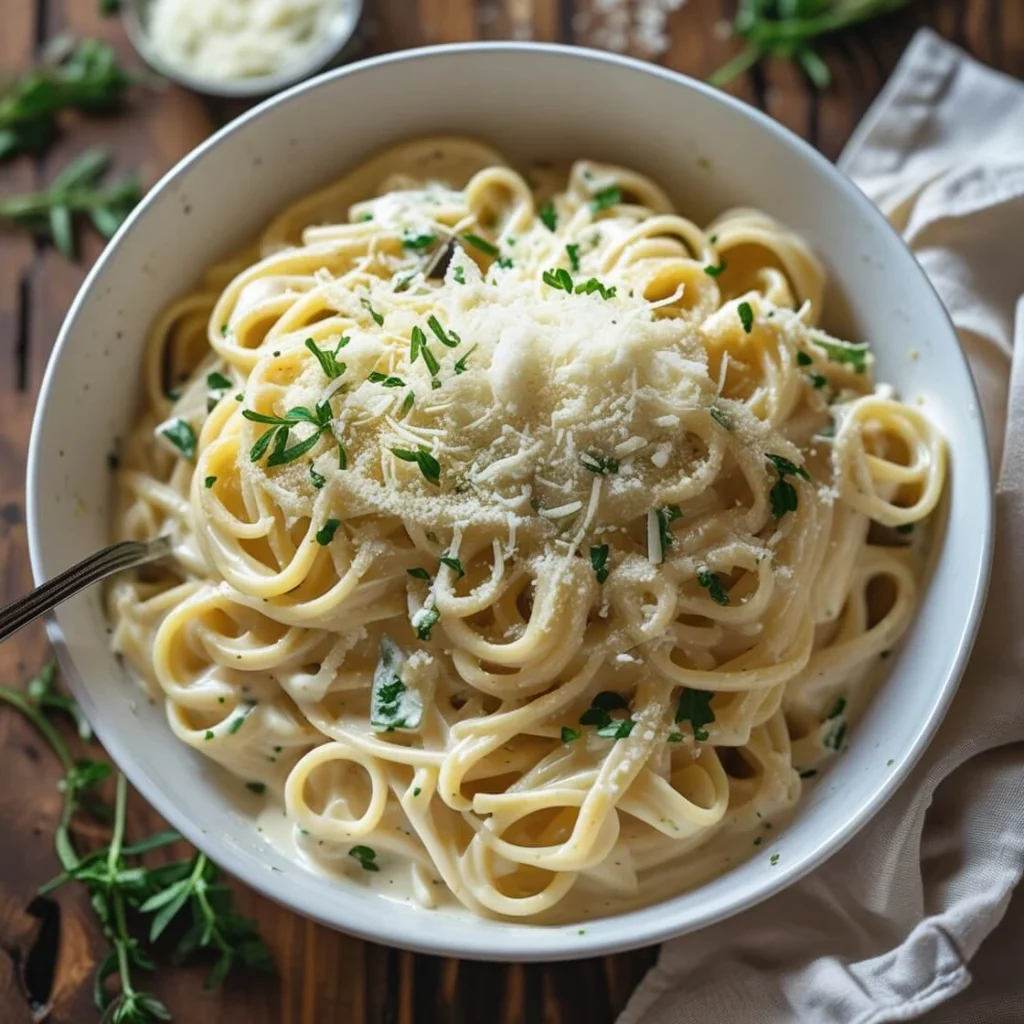 How to make Alfredo sauce taste better: Creamy Alfredo pasta with Parmesan and herbs