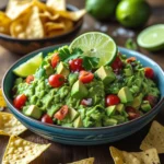 Variations of Perfect Guacamole Recipe with toppings like tomatoes, chili, and cilantro